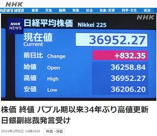 2024年2月8日 NHK NEWS WEBへのリンク画像です。