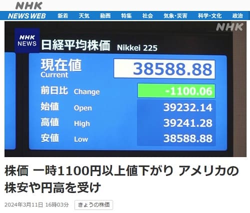 2024年3月11日 NHK NEWS WEBへのリンク画像です。