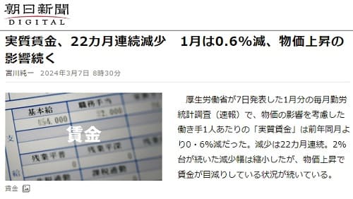2024年3月7日 朝日新聞へのリンク画像です。