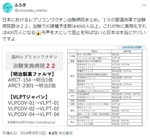 2024年4月10日 Twitter@corowaku_memoへのリンク画像です。