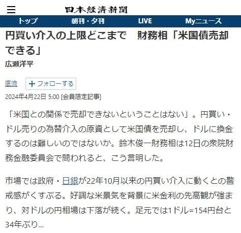 2024年4月22日 日本経済新聞へのリンク画像です。
