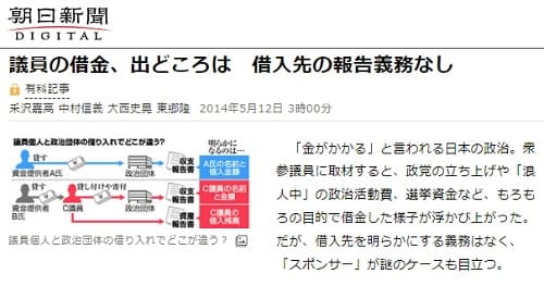 2014年5月12日 朝日新聞へのリンク画像です。