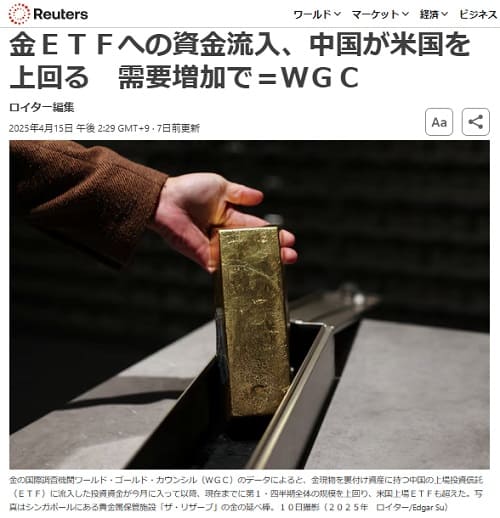 2025年4月15日 Reutersへのリンク画像です。