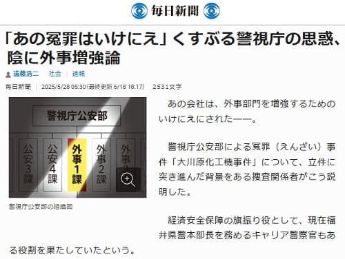 2025年5月28日 毎日新聞へのリンク画像です。