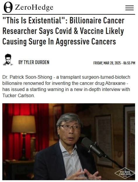 2025年3月28日 Zero Hedgeへのリンク画像です。