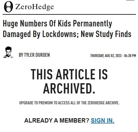 2023年8月3日 Zero Hedgeへのリンク画像です。