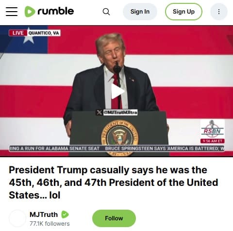 2025年9月30日 rumble@MJTruthへのリンク画像です。