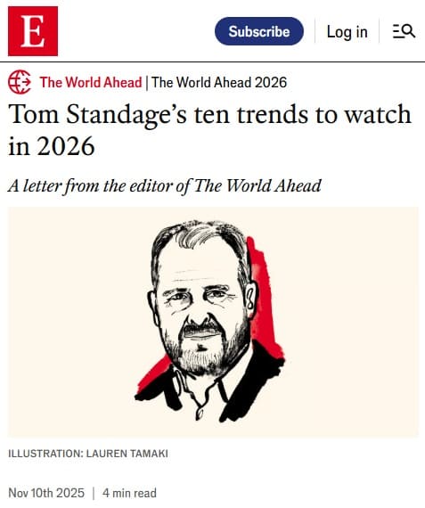 2025年11月10日 The Economistへのリンク画像です。