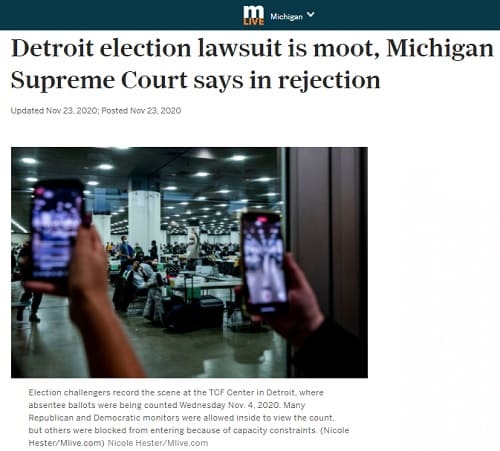 2020年11月23日 m Live:ミシガン州の地域サイトのリンク画像です。