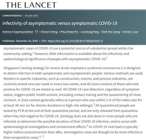 2020年12月18日 The Lancetのリンク画像です。