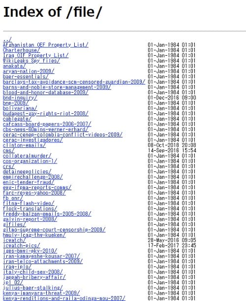 ウィキリークス・ファイルのリンク画像です。