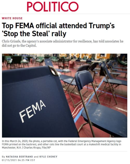 2021年1月15日 POLITICOのリンク画像です。