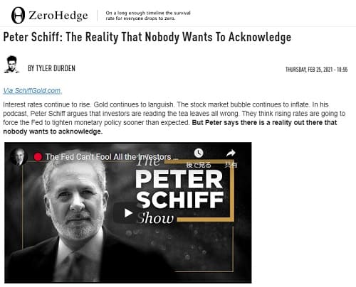 2021年2月25日 ZeroHedgeへのリンク画像です。