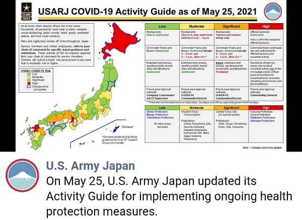 2021年5月25日 Facebook:U.S.ArmyJapanへのリンク画像です。