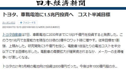2021年9月7日 日本経済新聞へのリンク画像です。