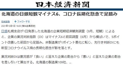 2021年10月1日 日本経済新聞へのリンク画像です。