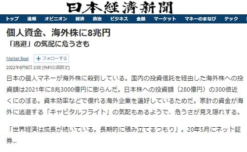 2022年6月6日 日本経済新聞へのリンク画像です。