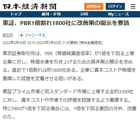 2023年3月30日 日本経済新聞へのリンク画像です。