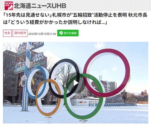 2023年12月19日 北海道ニュースUHBへのリンク画像です。