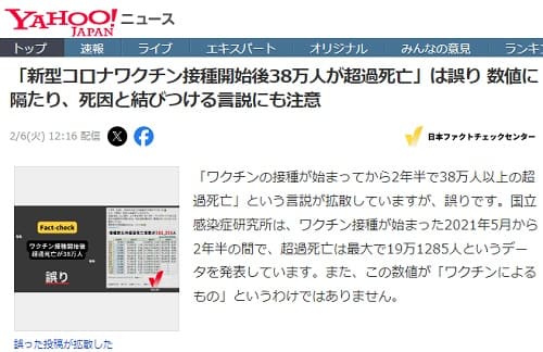 2024年2月6日 Yahooニュースへのリンク画像です。