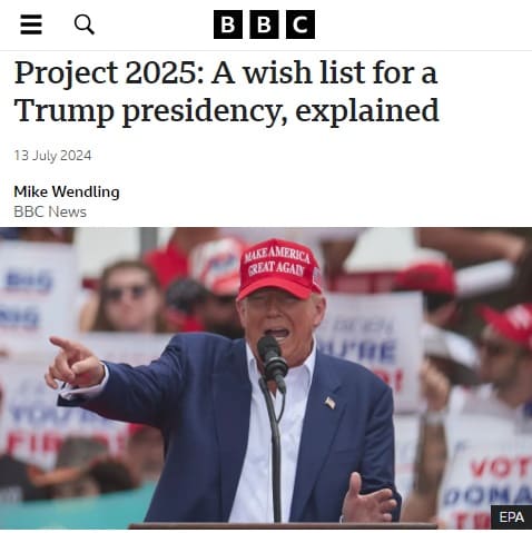 2024年7月13日 BBCへのリンク画像です。