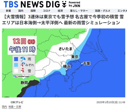 2025年1月10日 TBS NEWS DIGへのリンク画像です。
