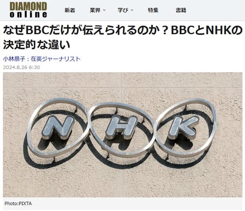 2024年8月26日 DIAMOND onlineへのリンク画像です。