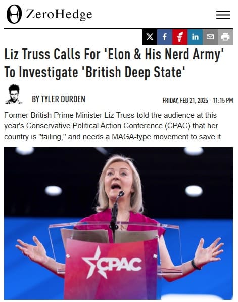 2025年2月21日 Zero Hedgeへのリンク画像です。