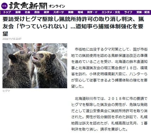 2024年11月18日 読売新聞へのリンク画像です。