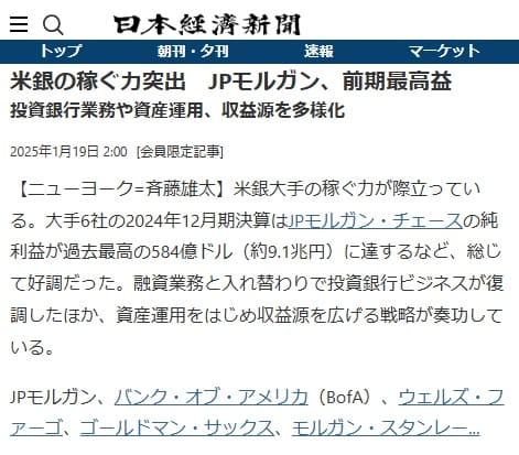 2026年1月19日 日本経済新聞へのリンク画像です。